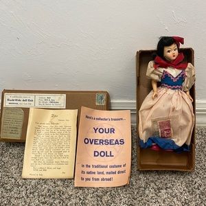 World Wide Doll Club Italian Doll Zita Vintage 50s Original Box